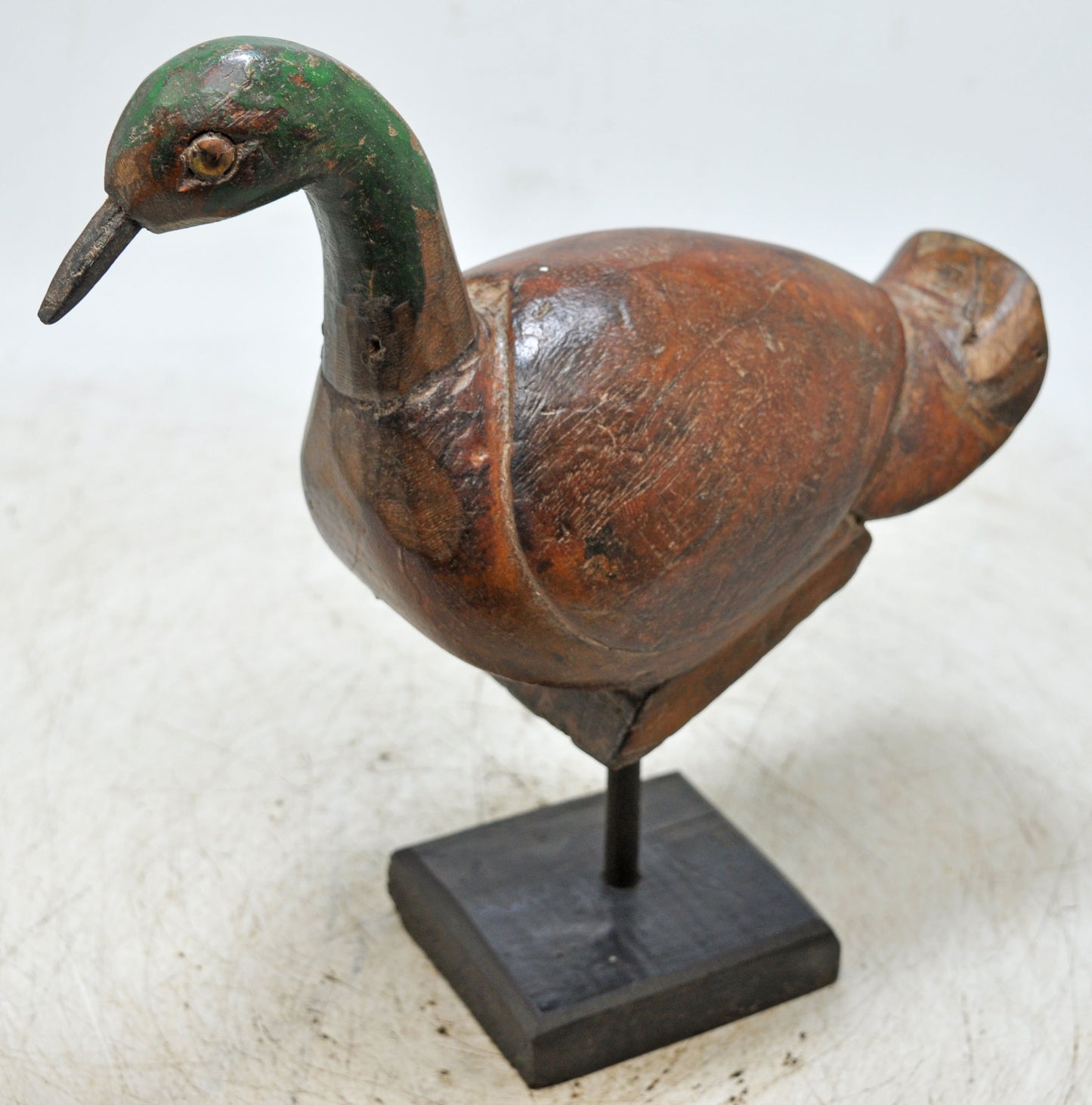 Vintage Wooden Bird Figurine Original Old Hand Carved