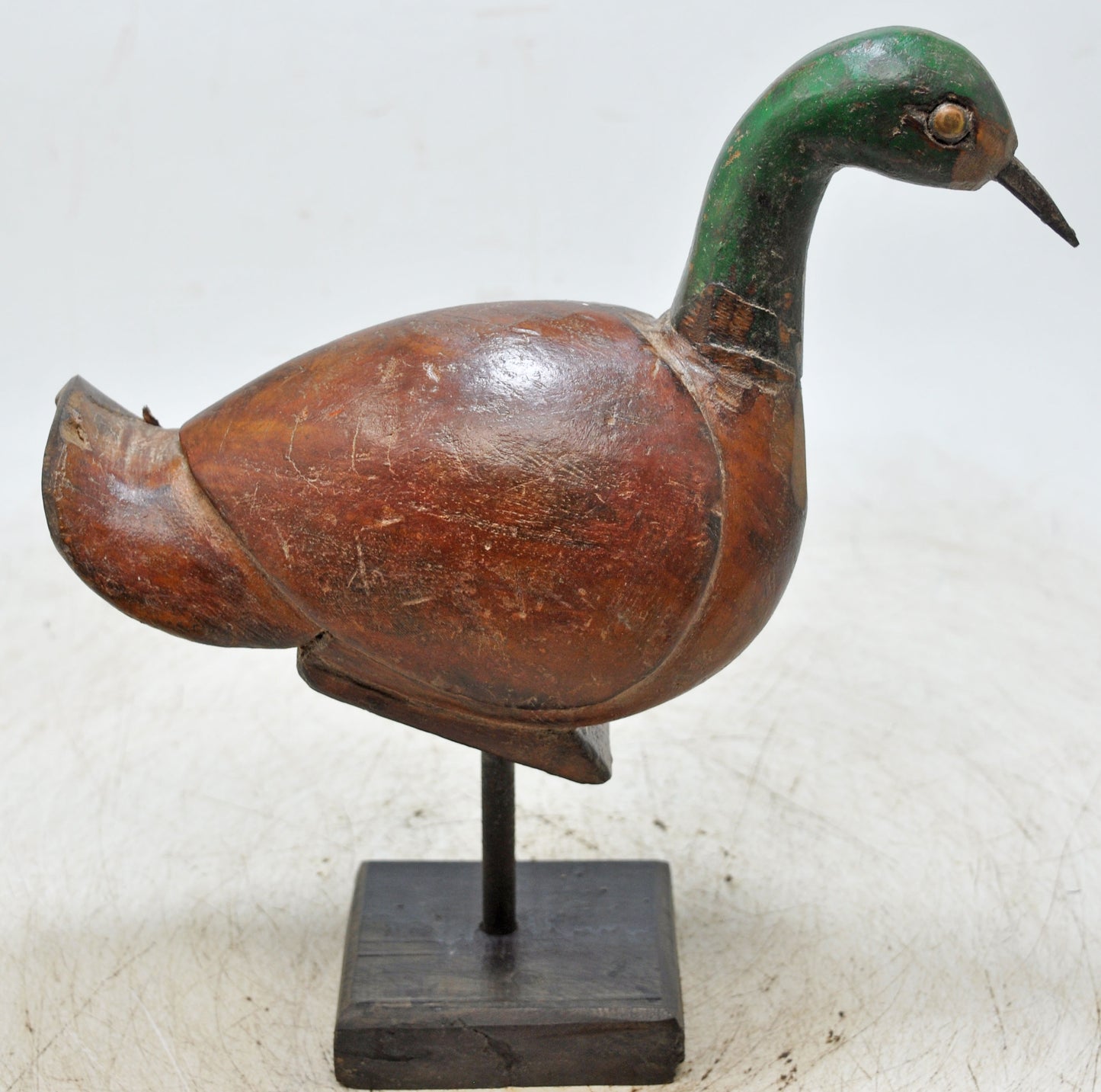 Vintage Wooden Bird Figurine Original Old Hand Carved