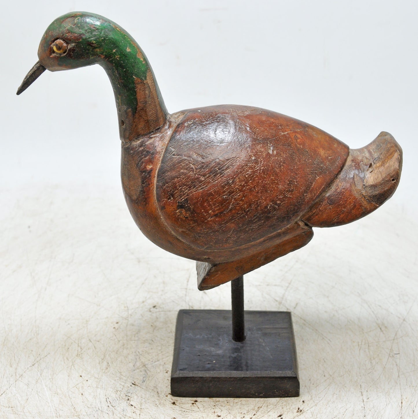 Vintage Wooden Bird Figurine Original Old Hand Carved