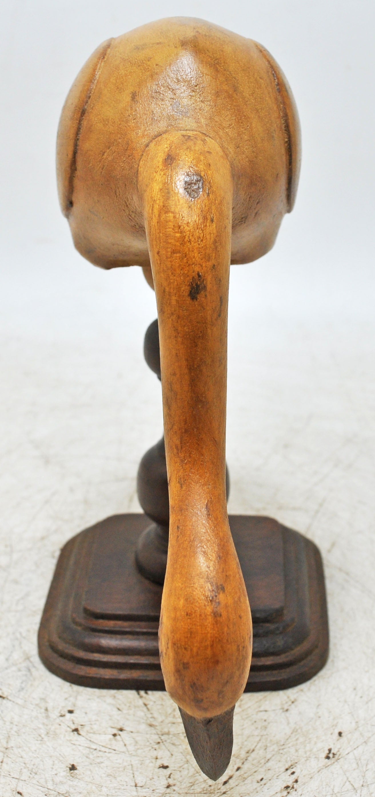 Vintage Wooden Crane Figurine Original Old Hand Carved