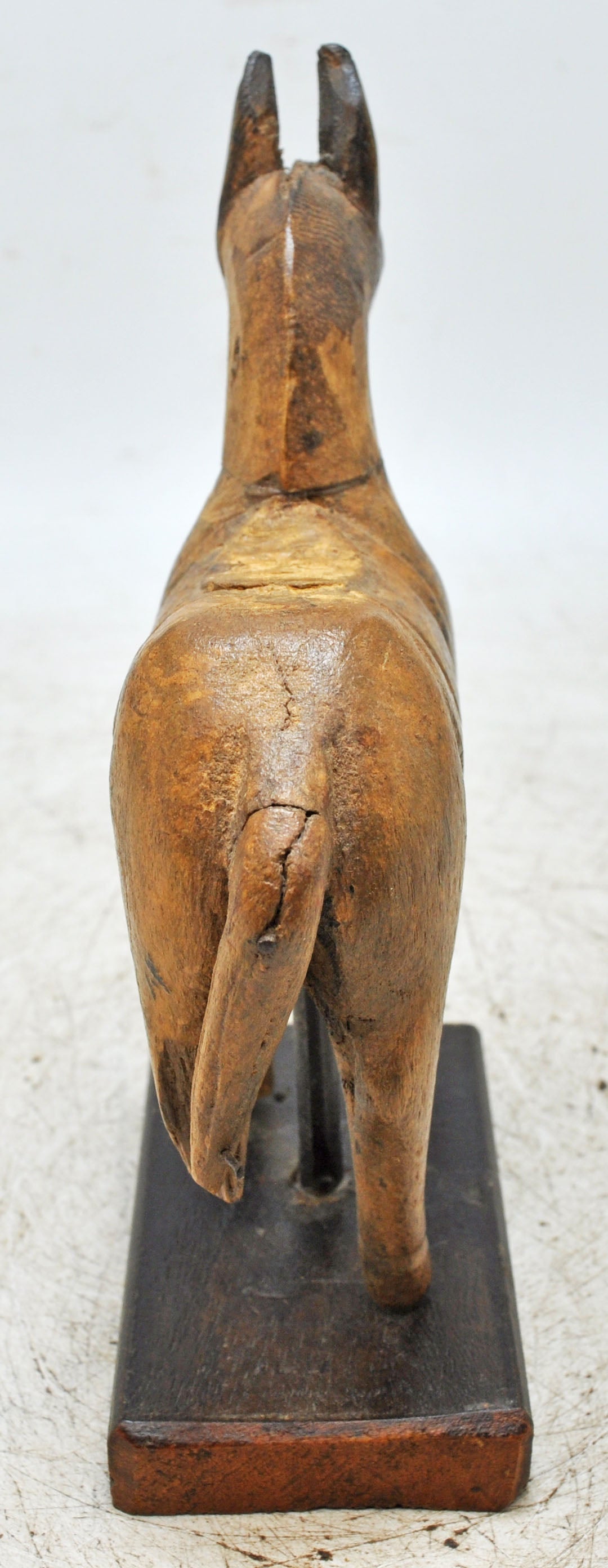 Vintage Wooden Horse Figurine on Stand Original Old Hand Carved