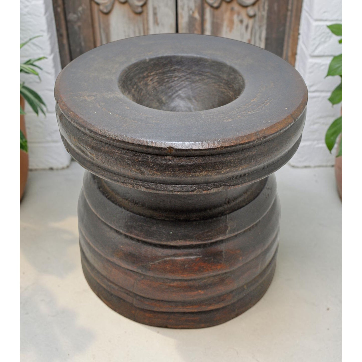 Antique Wooden Agricultural Seed Holder Bijni Original Old Hand Carved