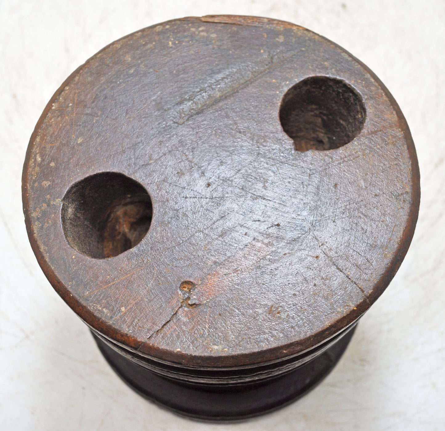 Antique Wooden Agricultural Seed Holder Bijni Original Old Hand Carved