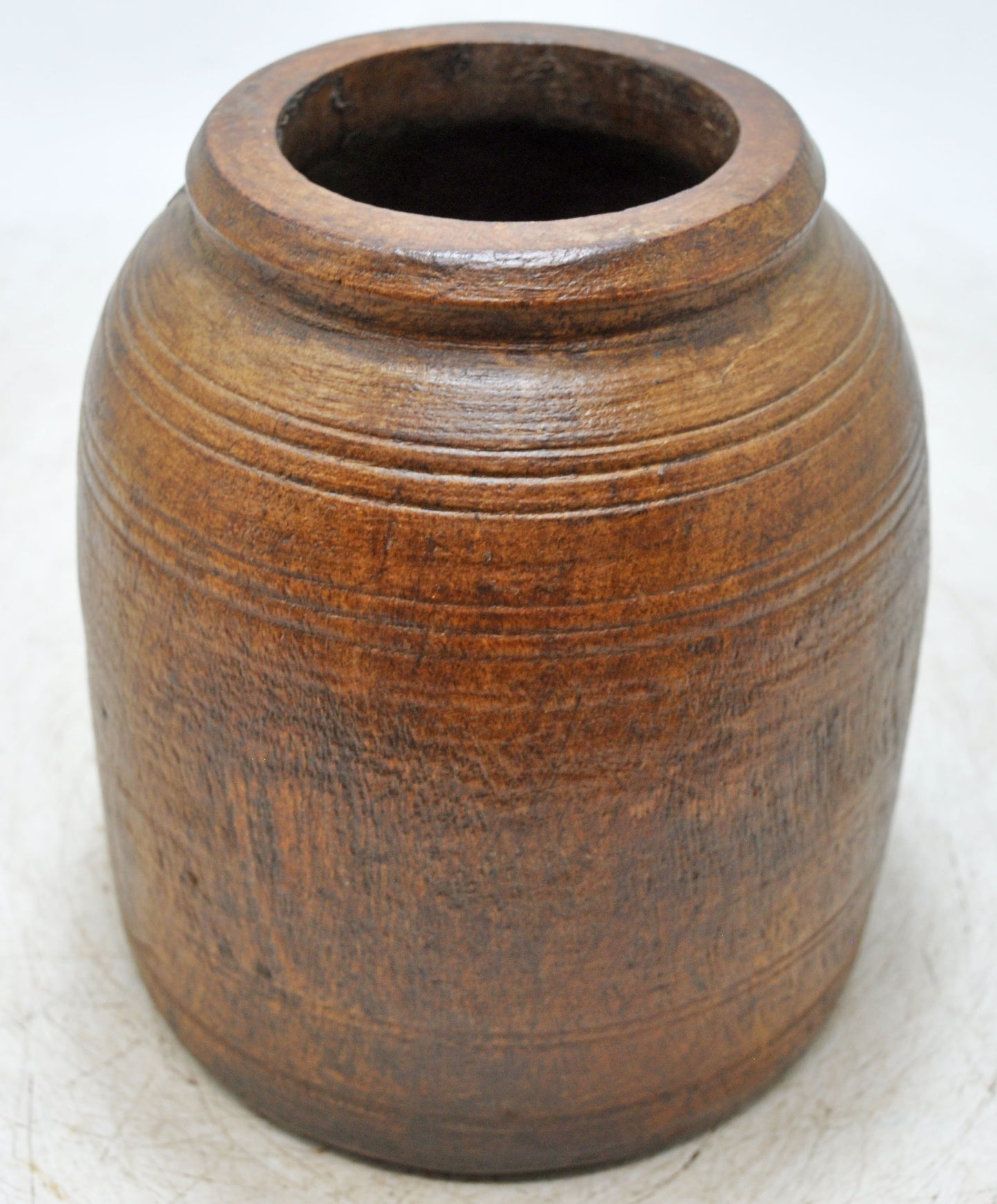 Antique Wooden Himalayan Water Storage Pot Original Old Hand Carved