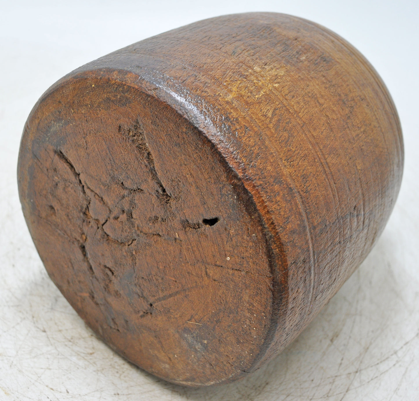 Antique Wooden Himalayan Water Storage Pot Original Old Hand Carved