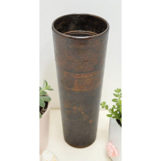 Antique Wooden Tall Drinking Cup Glass Original Old Hand Crafted