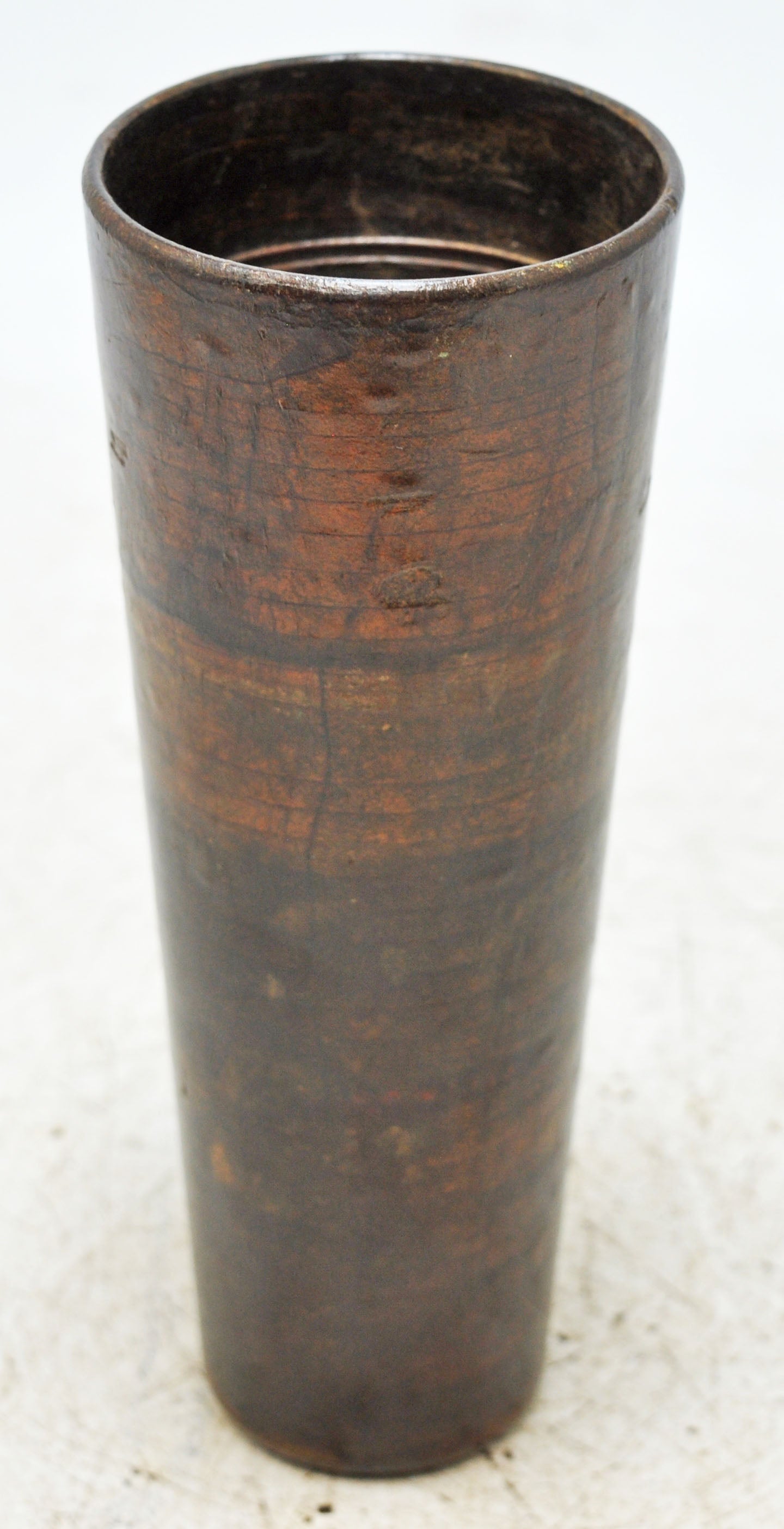 Antique Wooden Tall Drinking Cup Glass Original Old Hand Crafted