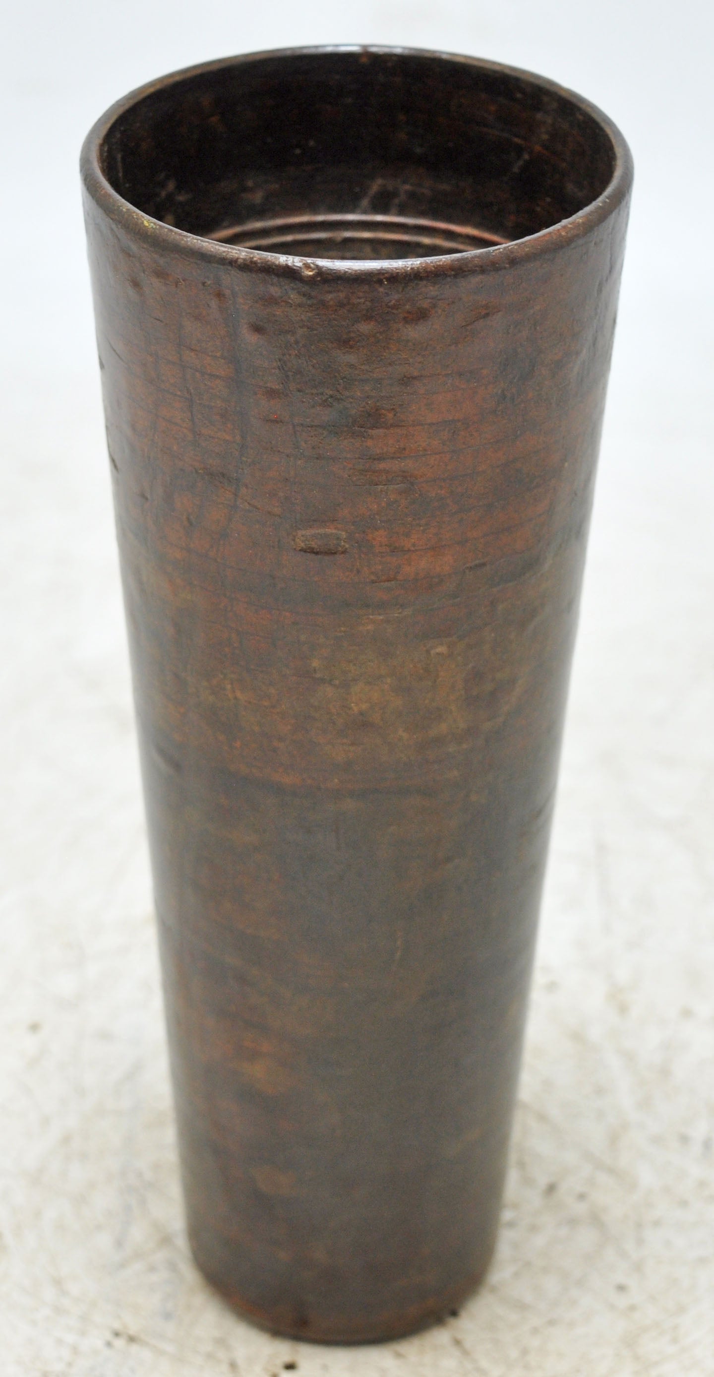 Antique Wooden Tall Drinking Cup Glass Original Old Hand Crafted