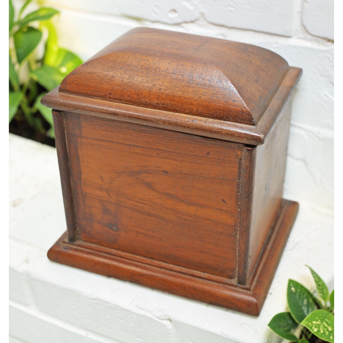 Vintage Wooden Dome Shaped Storage Box Original Old Hand Crafted