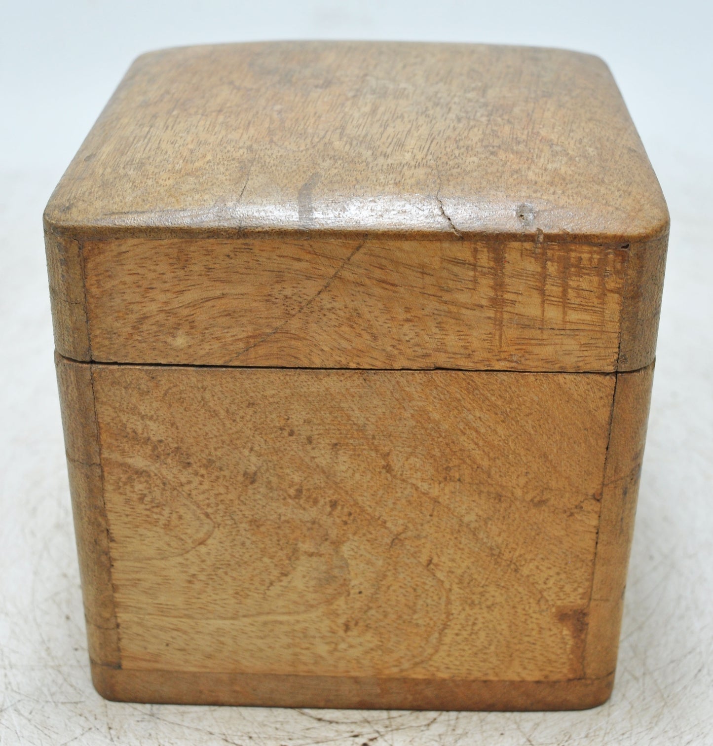 Vintage Wooden Small Square Storage Box Original Old Hand Crafted