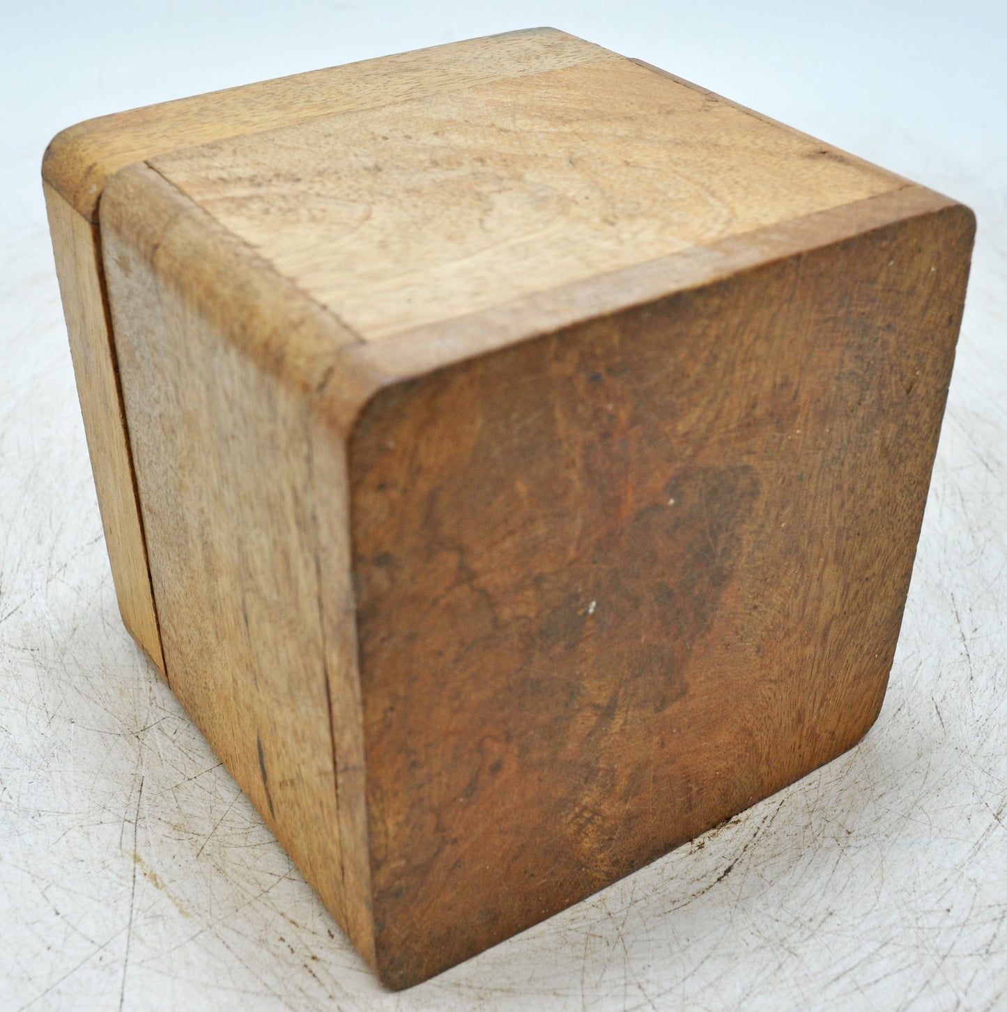 Vintage Wooden Small Square Storage Box Original Old Hand Crafted