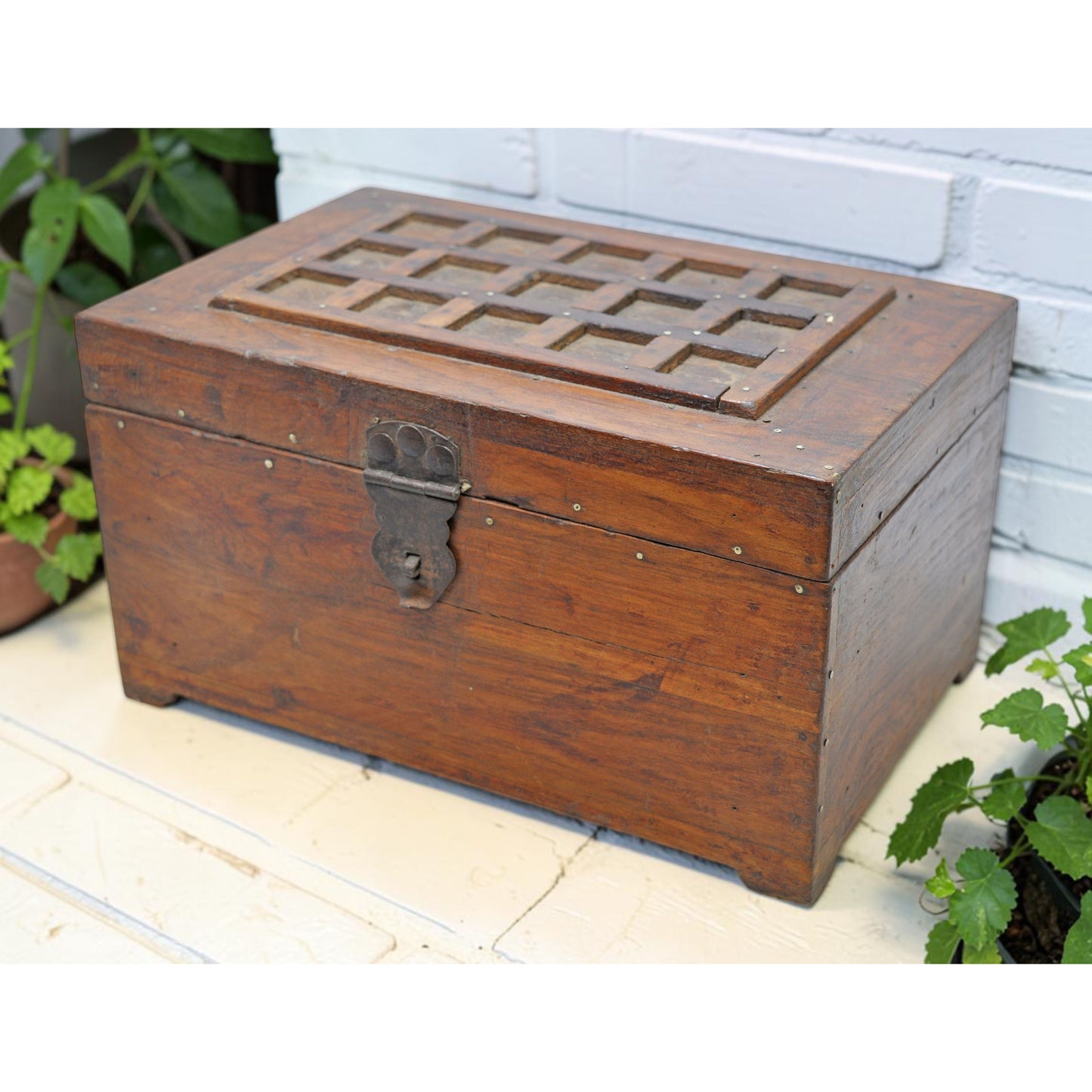 Vintage Wooden Storage Chest Box Original Old Hand Crafted