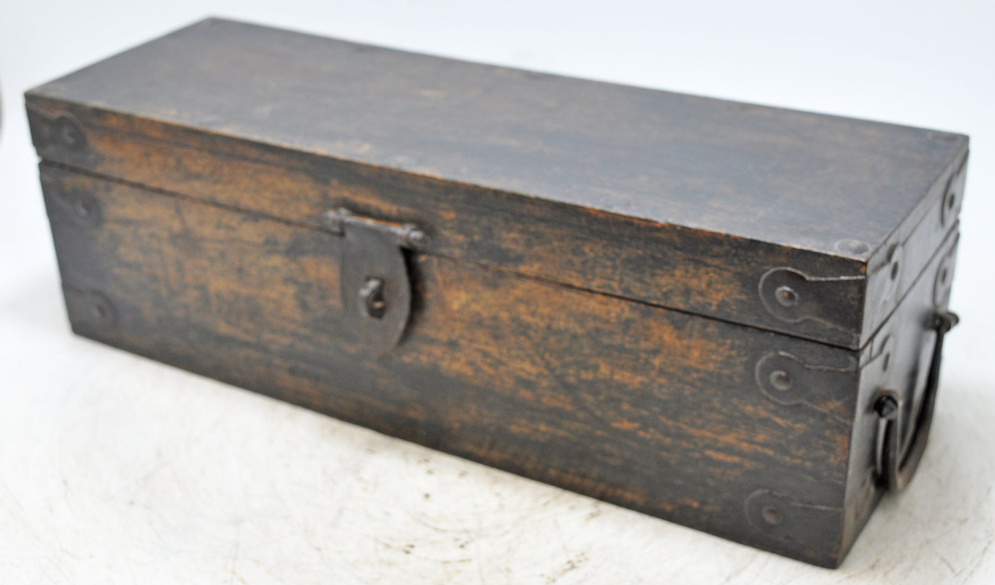 Vintage Wooden Long Storage Chest Box Original Old Hand Crafted