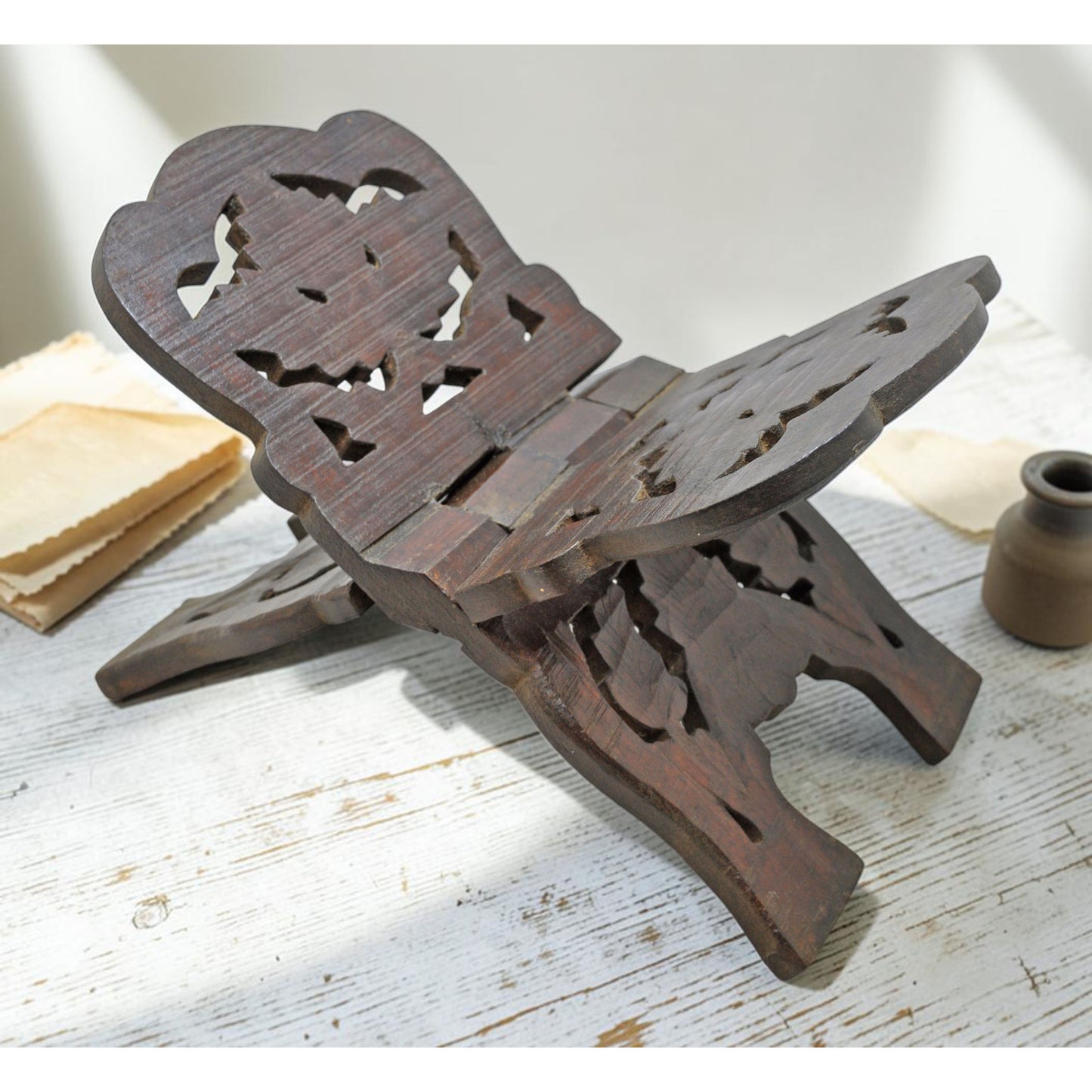 Antique Wooden Holy Quran Book Stand Original Old Hand Crafted Fine Carved