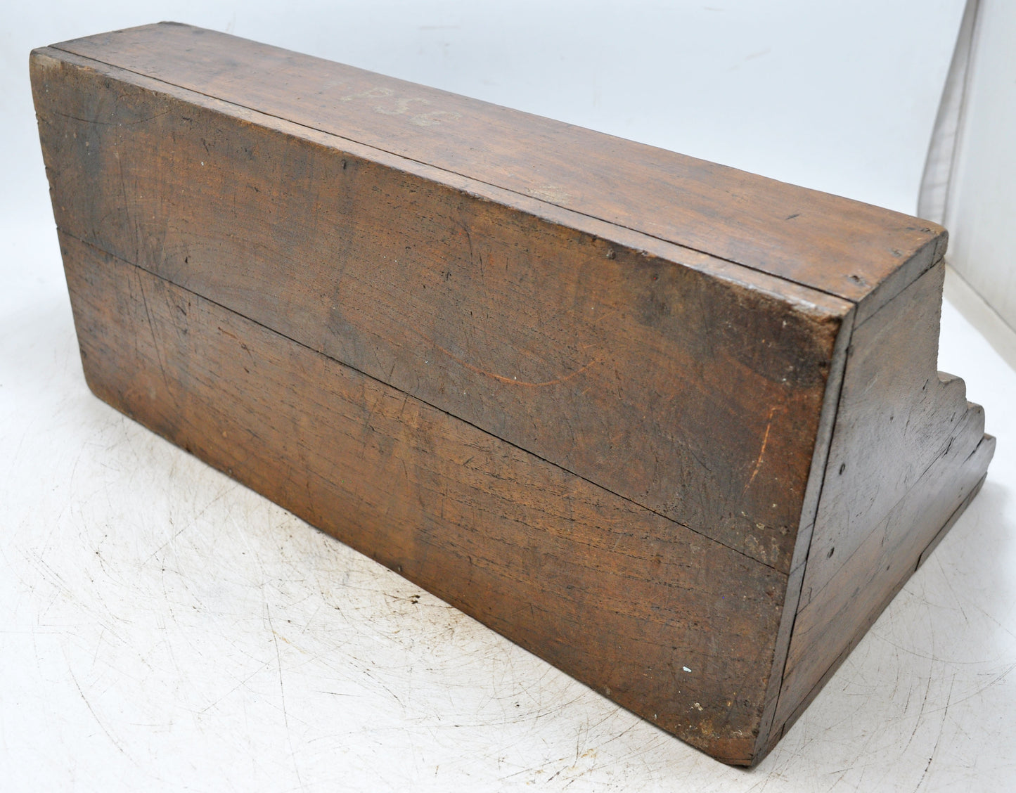 Antique Wooden Paper Envelope Tray Original Old Hand Crafted