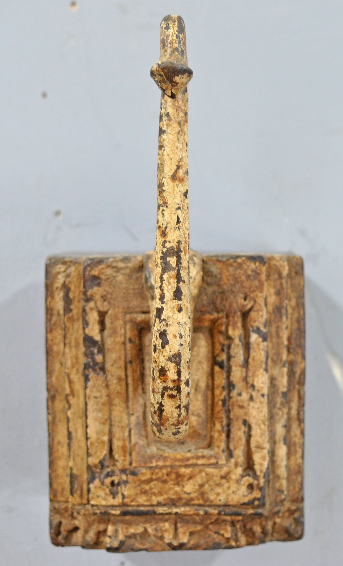Antique Wooden Wall Hanging Hook Hanger Original Old Hand Crafted Polychrome