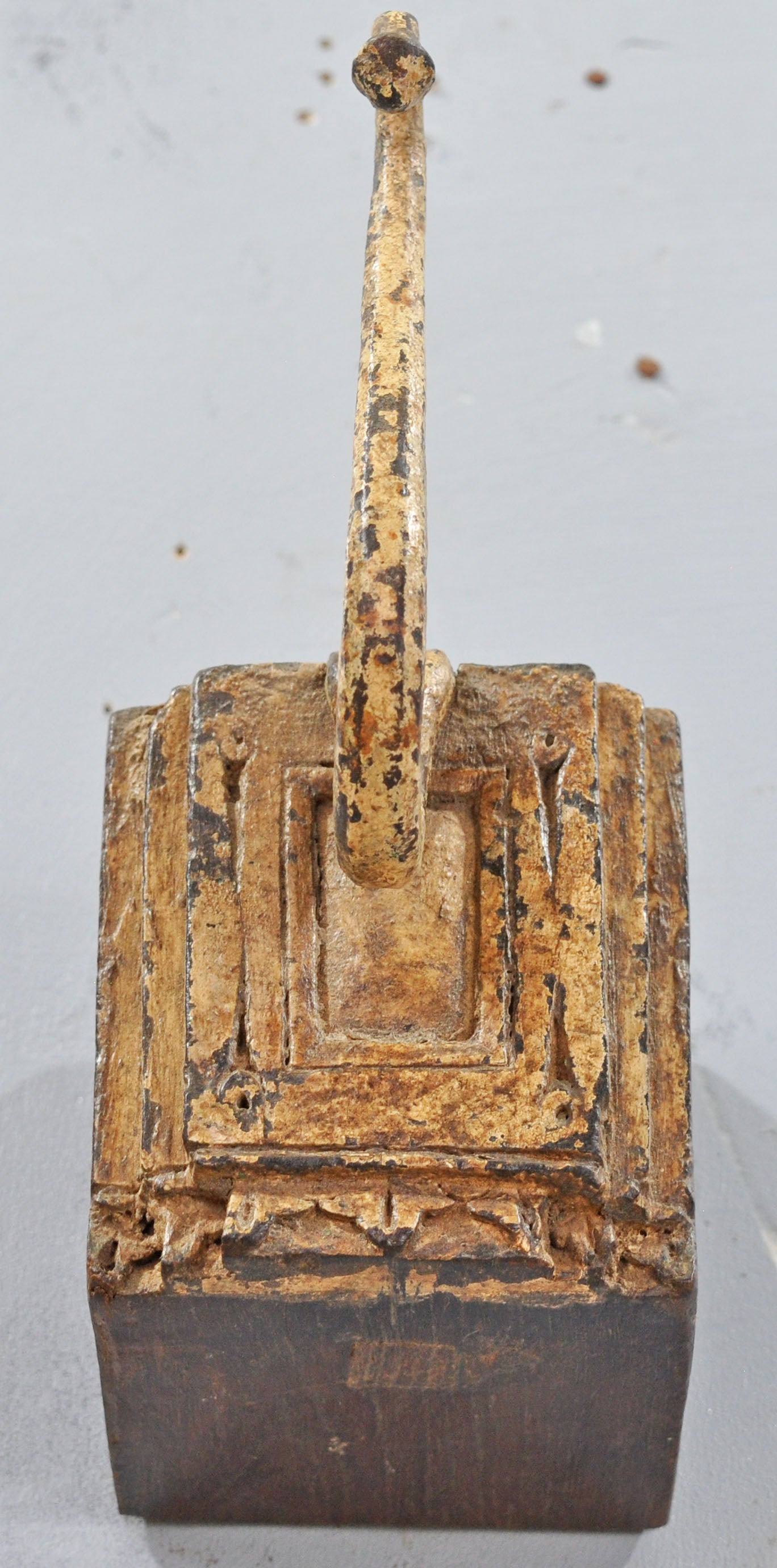 Antique Wooden Wall Hanging Hook Hanger Original Old Hand Crafted Polychrome