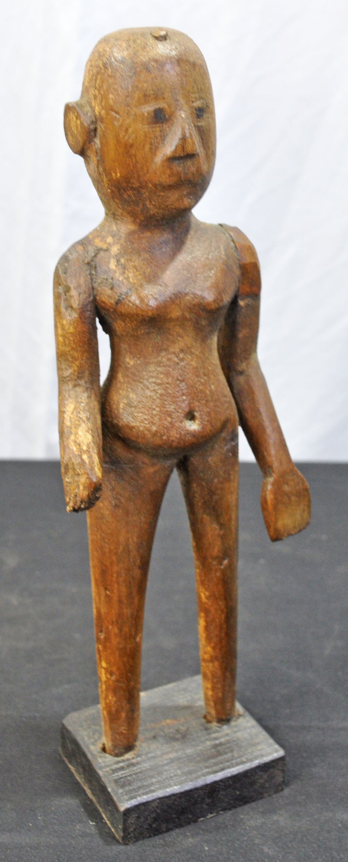 Antique Wooden Goddess Gangaur Idol Figurine Original Old Fine Hand Carved