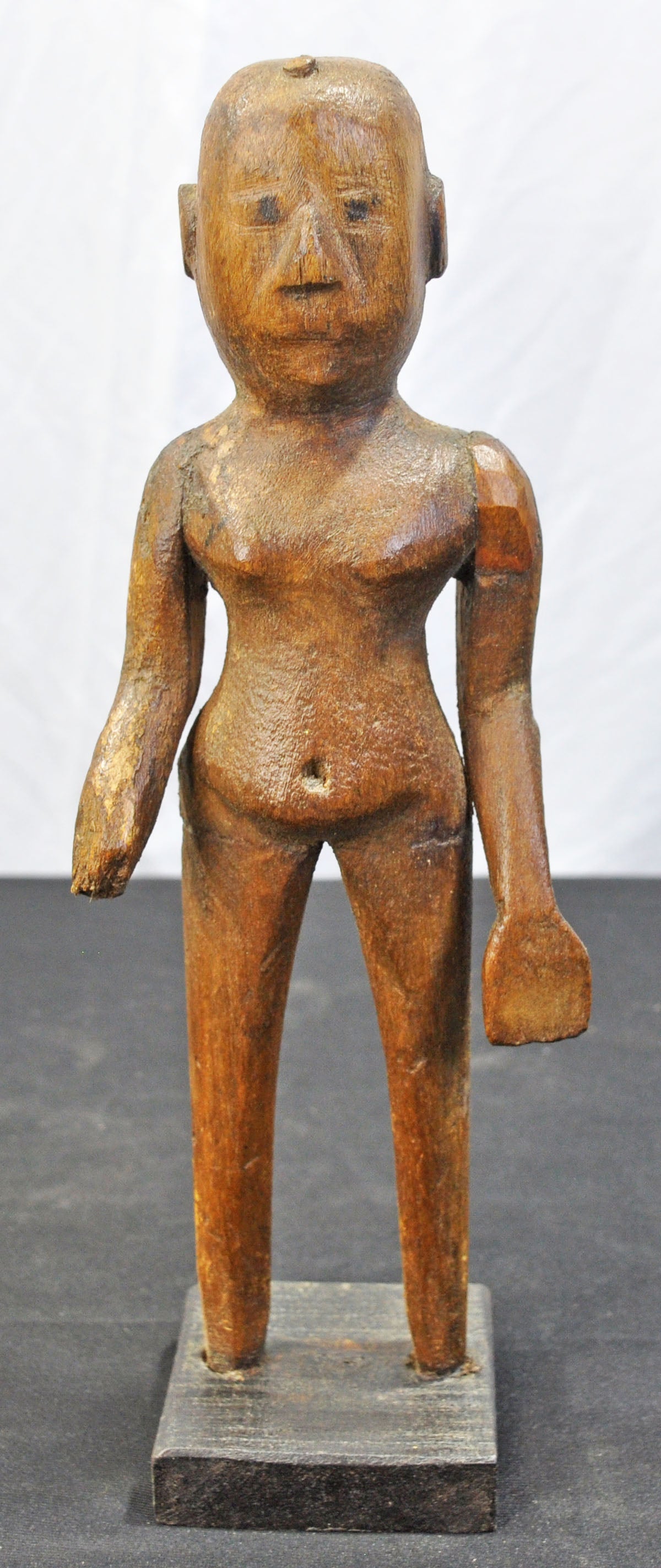 Antique Wooden Goddess Gangaur Idol Figurine Original Old Fine Hand Carved