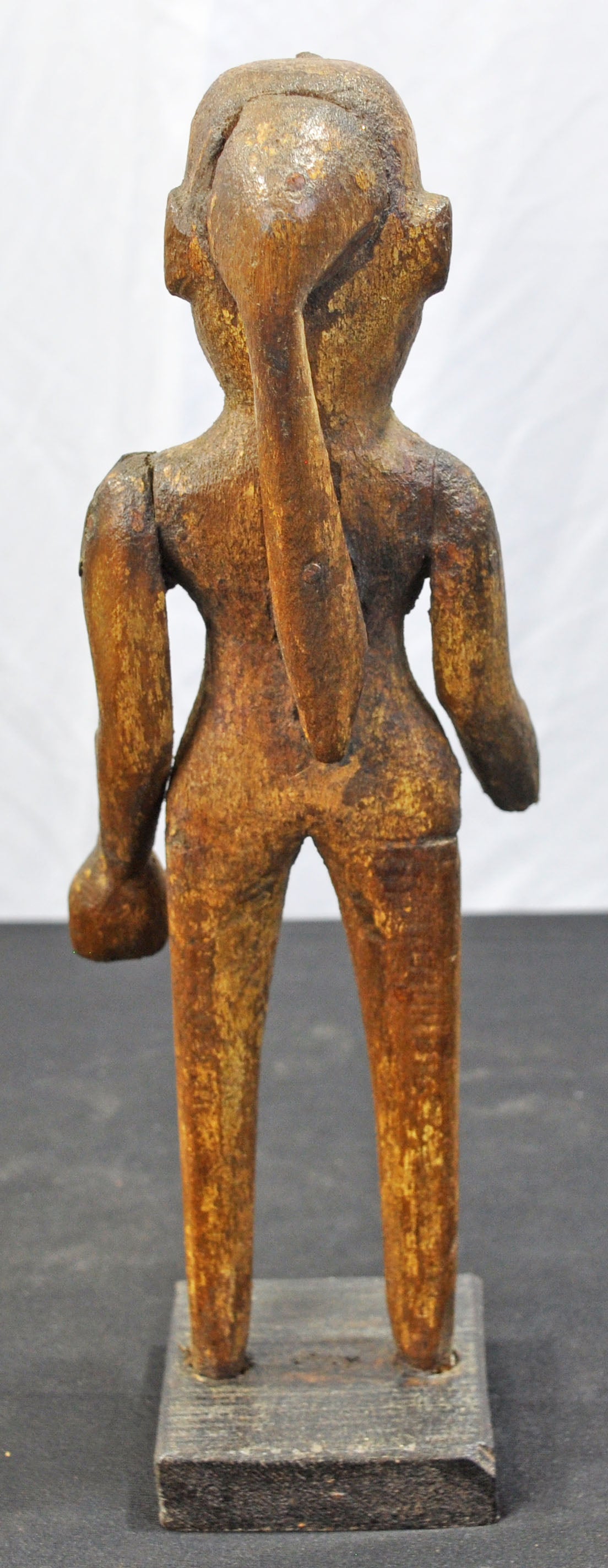 Antique Wooden Goddess Gangaur Idol Figurine Original Old Fine Hand Carved
