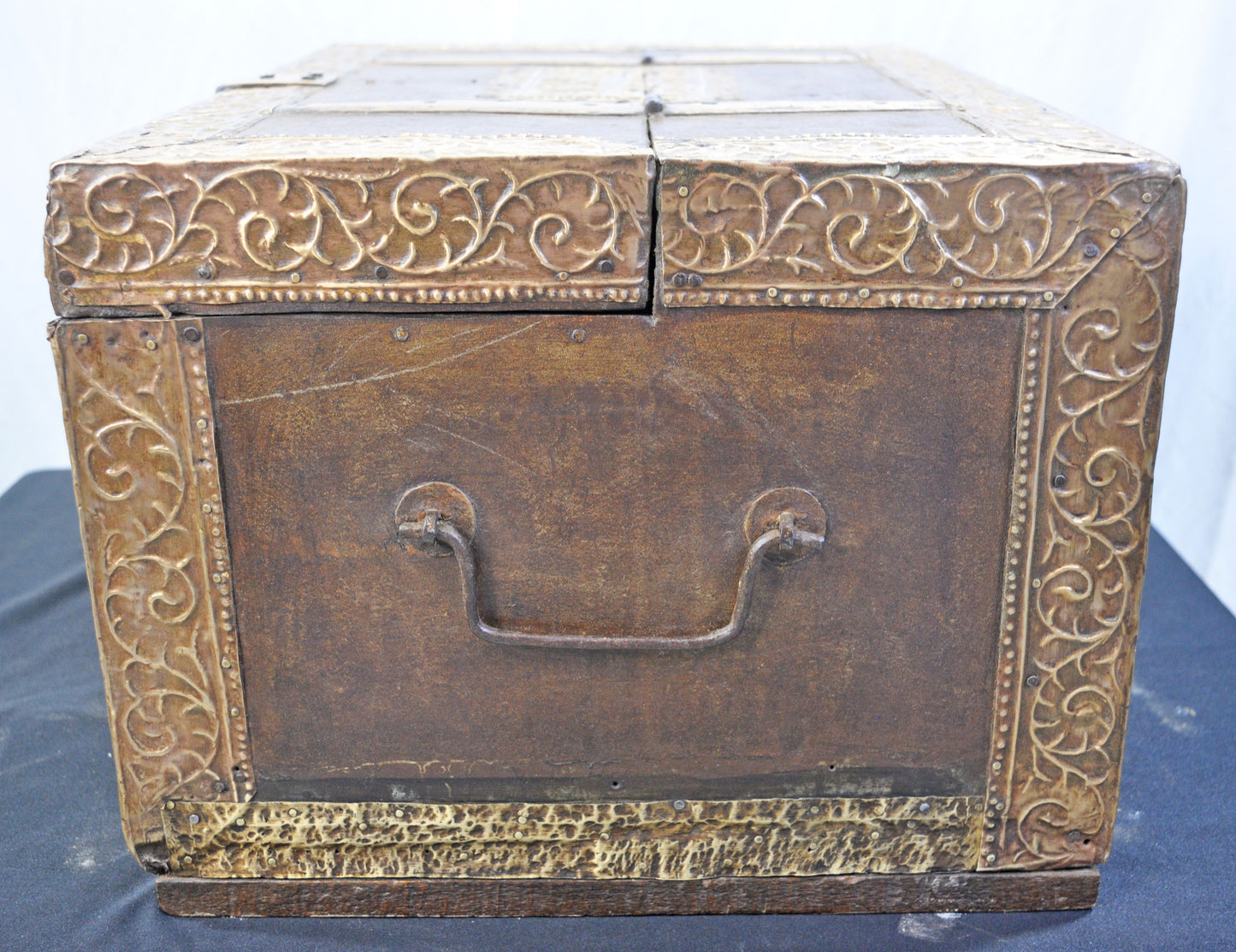 Antique Wooden Large Size Storage Chest Box Original Old Fine Hand Crafted Brass Fitted