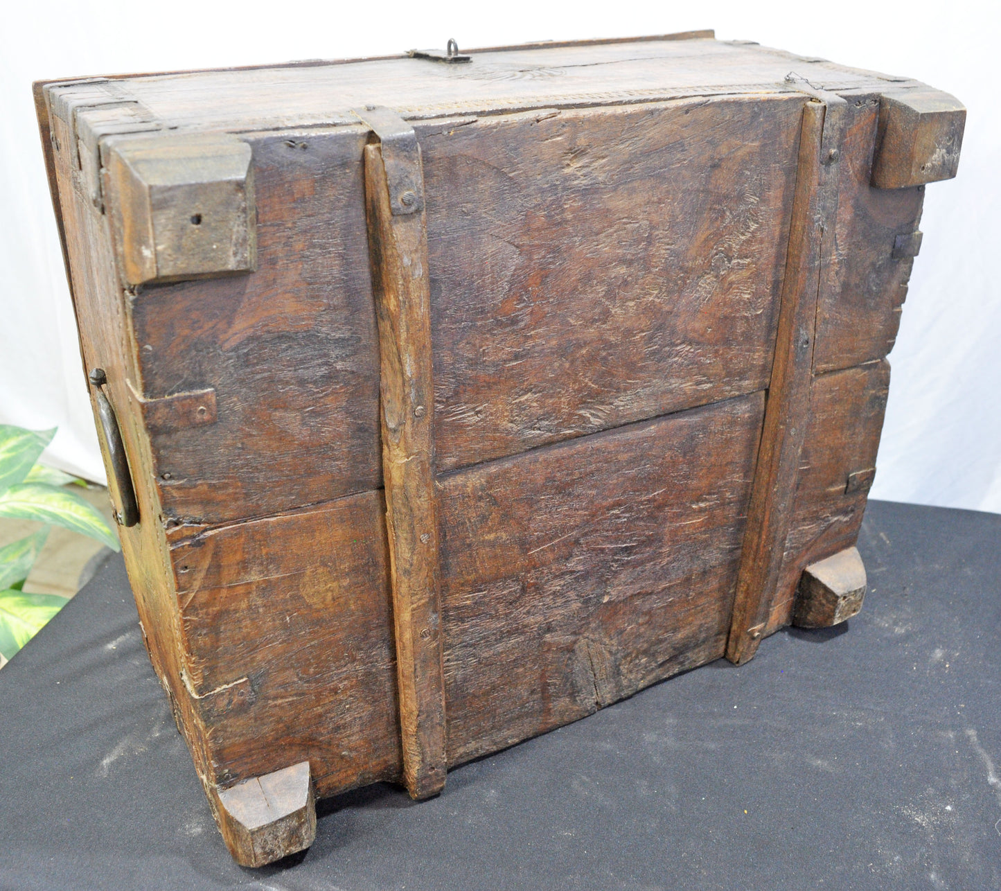 Antique Wooden Large Size Storage Chest Box Original Old Hand Crafted Fine Carved