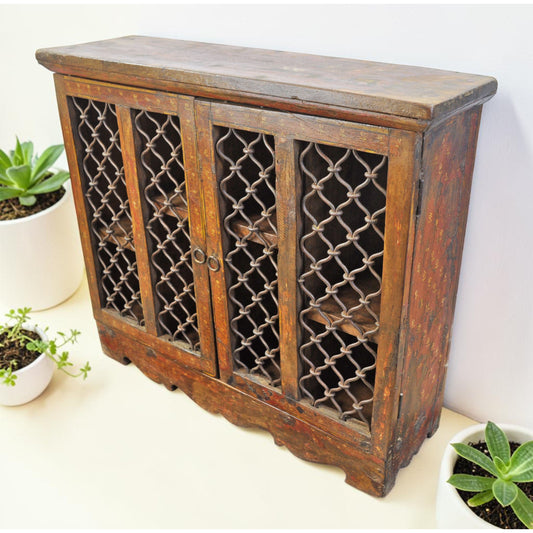 Vintage Wooden Large Size Storage Side Kitchen Cabinet Original Old Fine Hand Painted