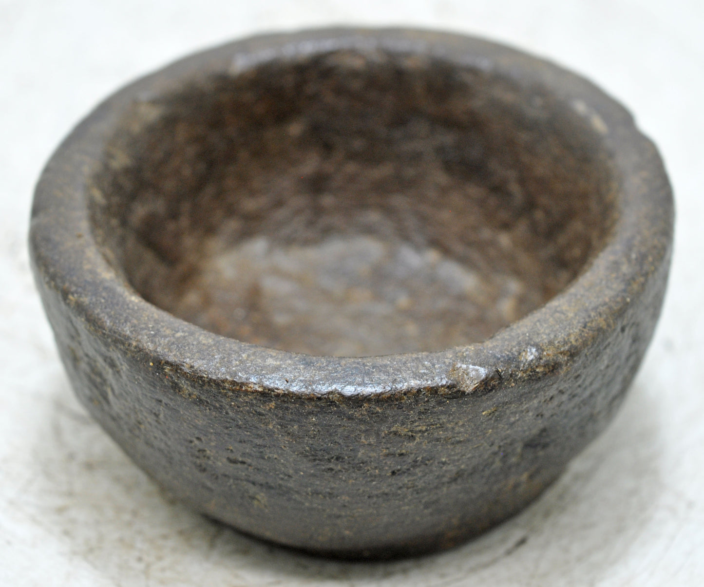 Antique Sand Stone Round Kitchenware Curry Bowl Original Old Fine Hand Carved