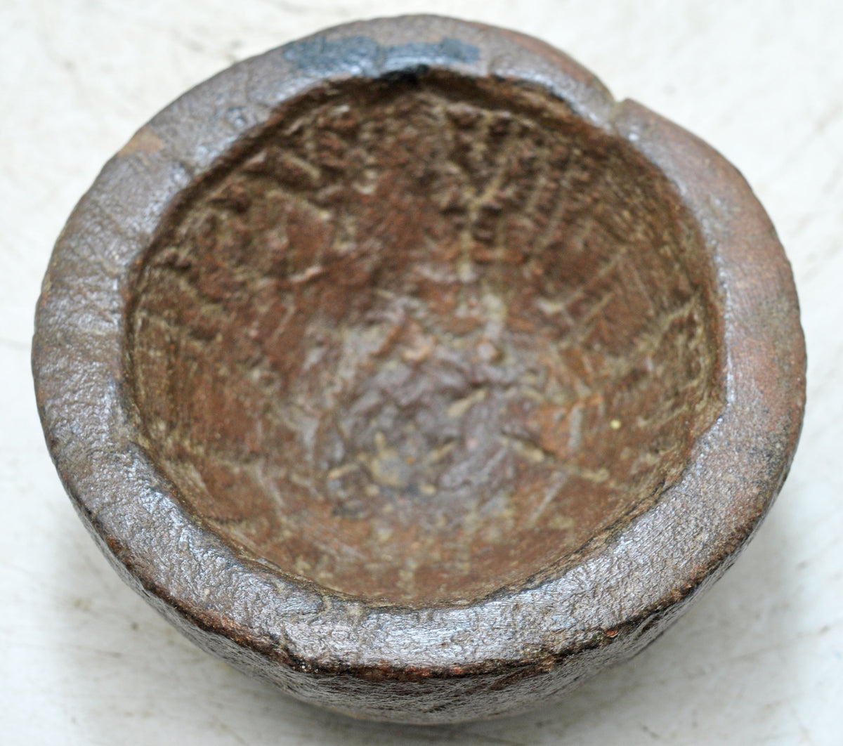 Antique Sand Stone Round Kitchenware Curry Bowl Original Old Fine Hand Carved