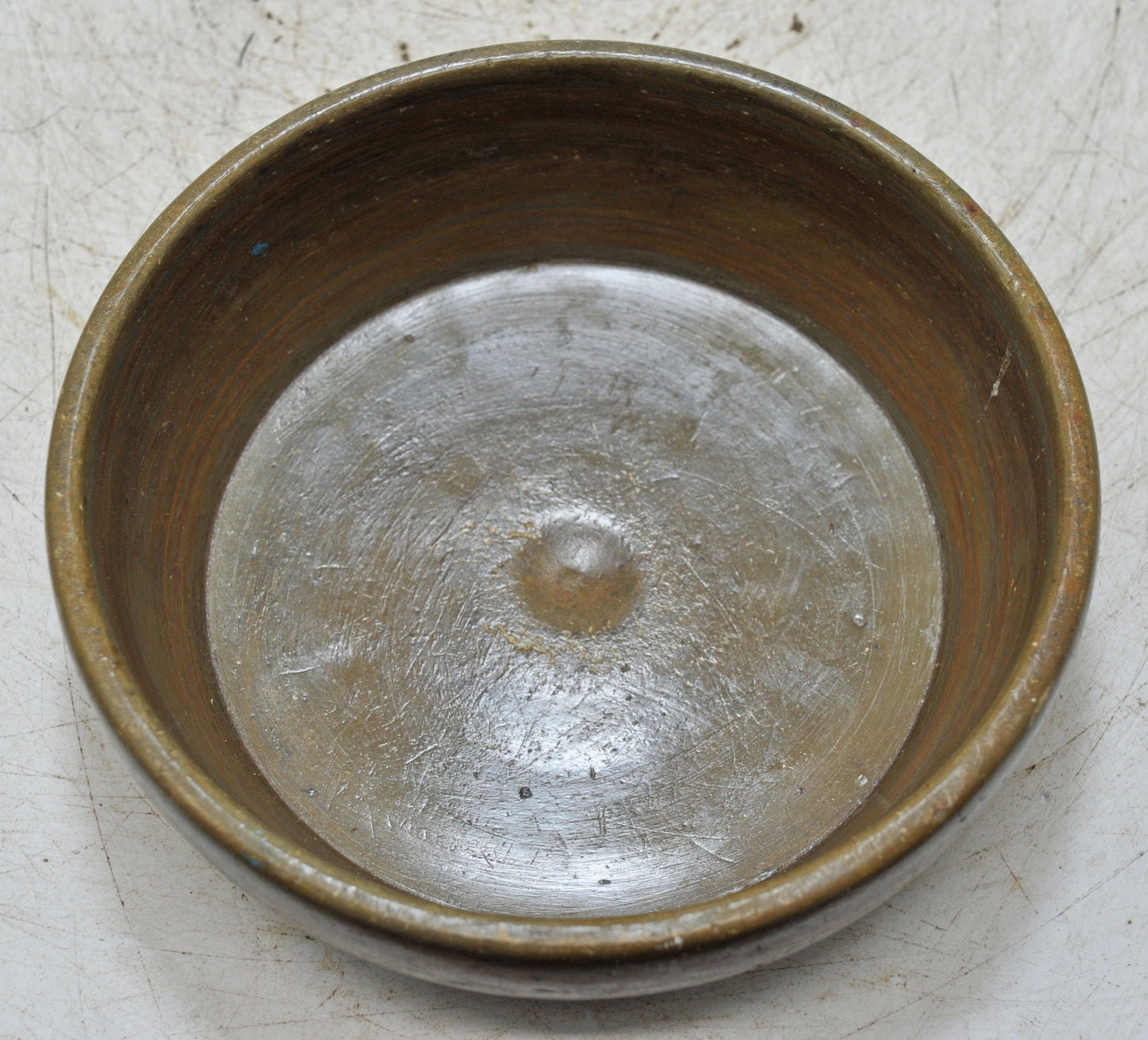 Antique Black Stone Round Kitchenware Curry Bowl Original Old Fine Hand Carved