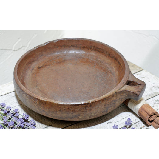 Antique Brown Sand Stone Large Size Decorative Water Bowl Original Old Very Fine Hand Carved