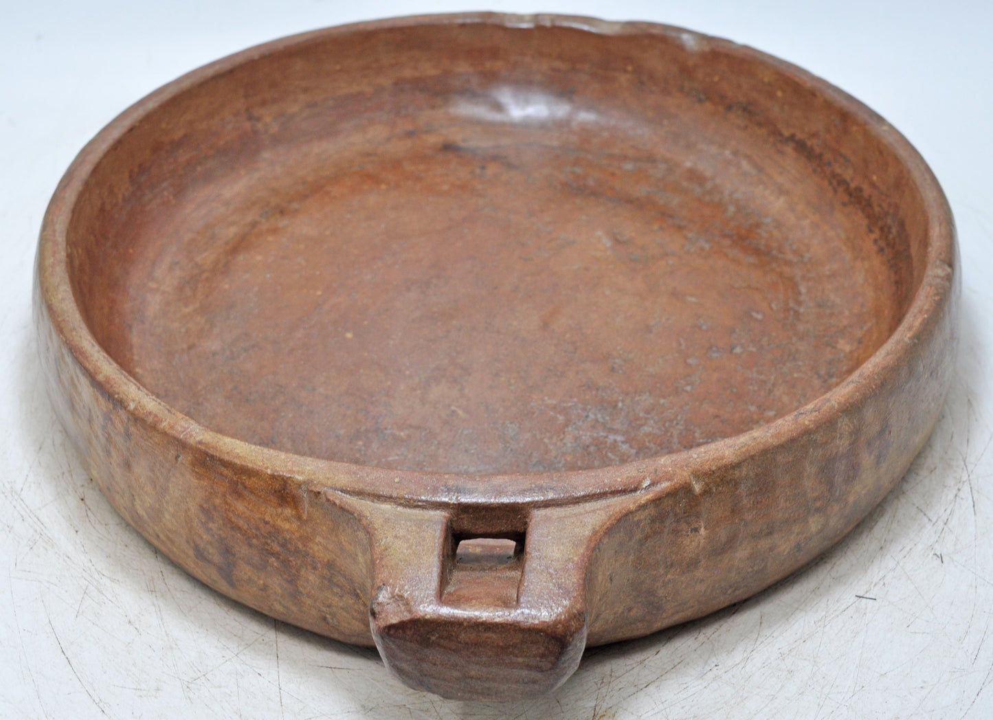 Antique Brown Sand Stone Large Size Decorative Water Bowl Original Old Very Fine Hand Carved