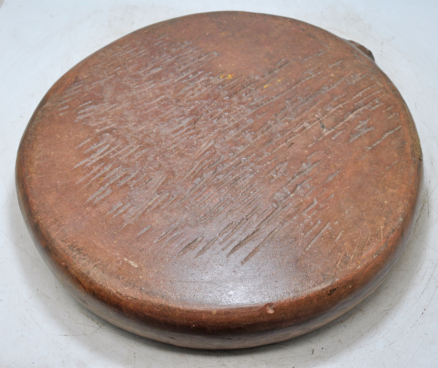 Antique Brown Sand Stone Large Size Decorative Water Bowl Original Old Very Fine Hand Carved