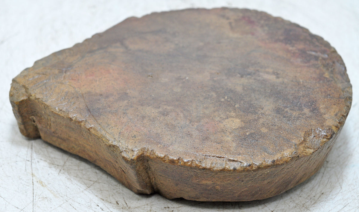 Antique Sand Stone Round Saffron Grinding Plate Original Old Hand Carved
