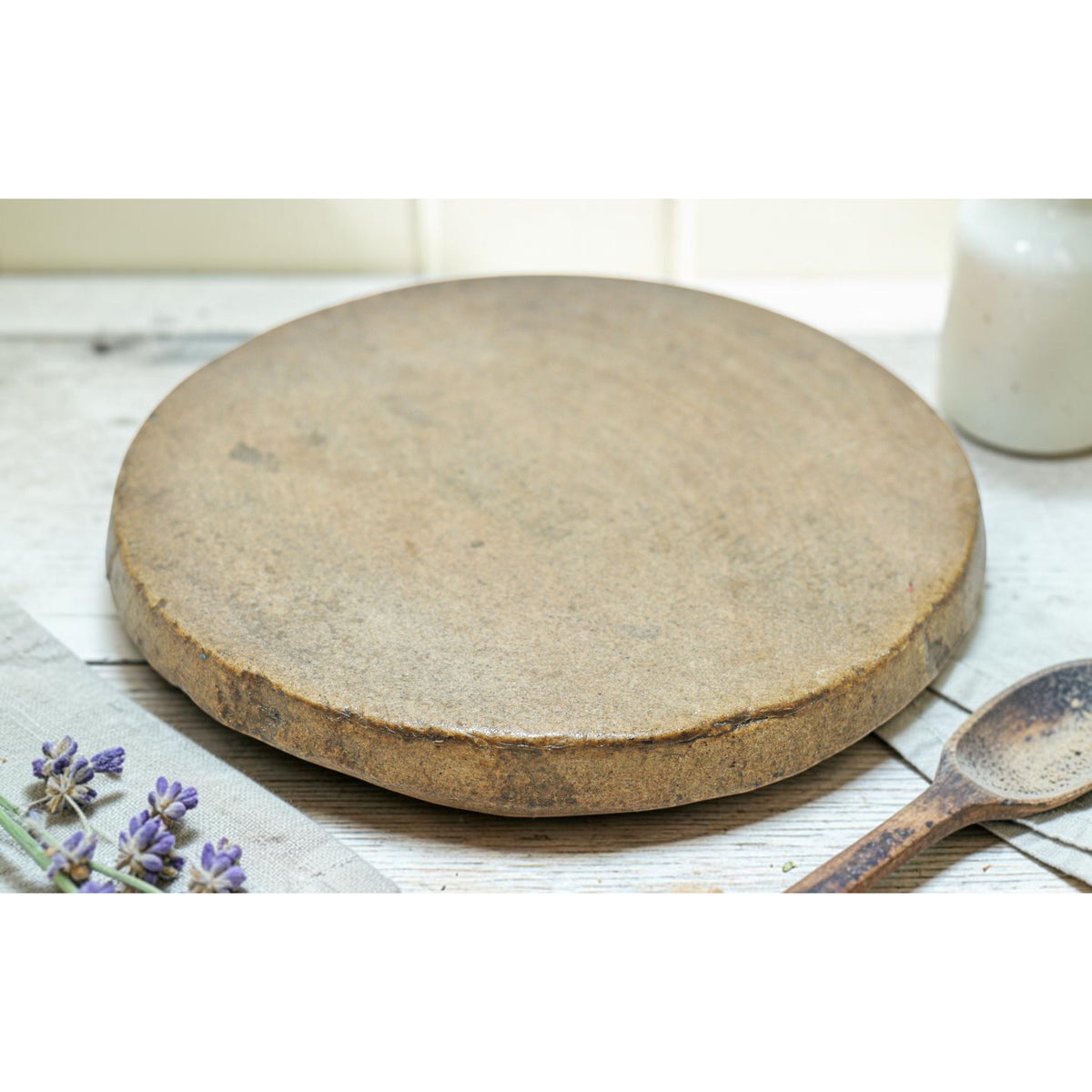 Antique Sand Stone Round Saffron Grinding Plate Original Old Hand Carved