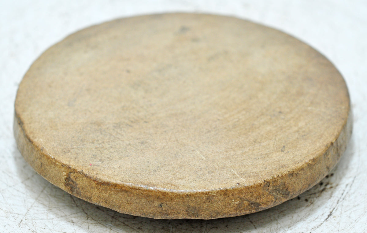 Antique Sand Stone Round Saffron Grinding Plate Original Old Hand Carved