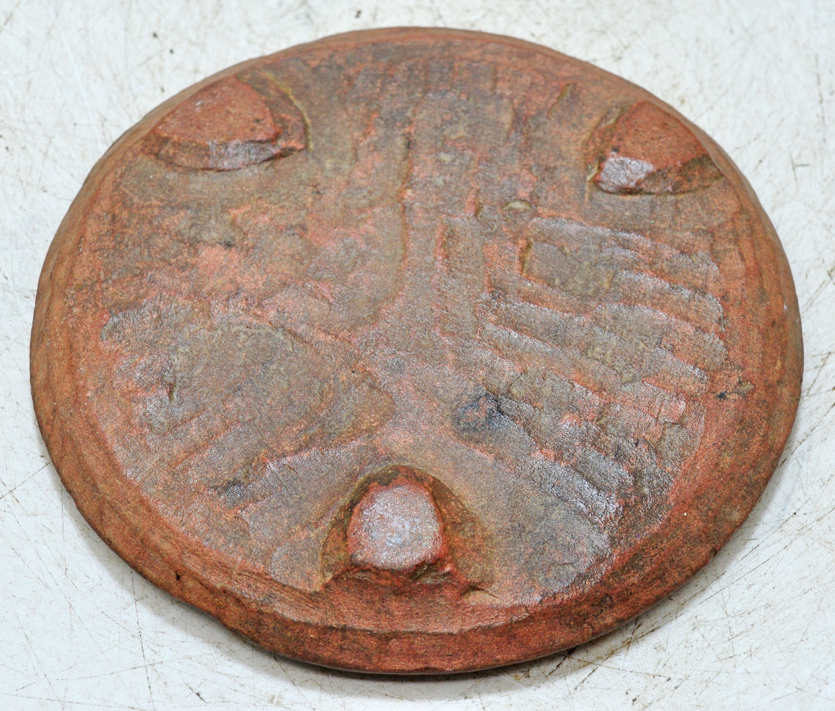 Antique Sand Stone Round Saffron Grinding Plate Original Old Hand Carved