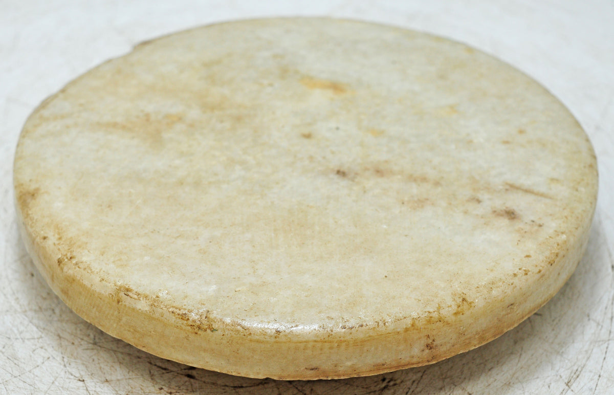 Antique White Marble Round Chapati Bread Rolling Plate Original Old Fine Hand Carved