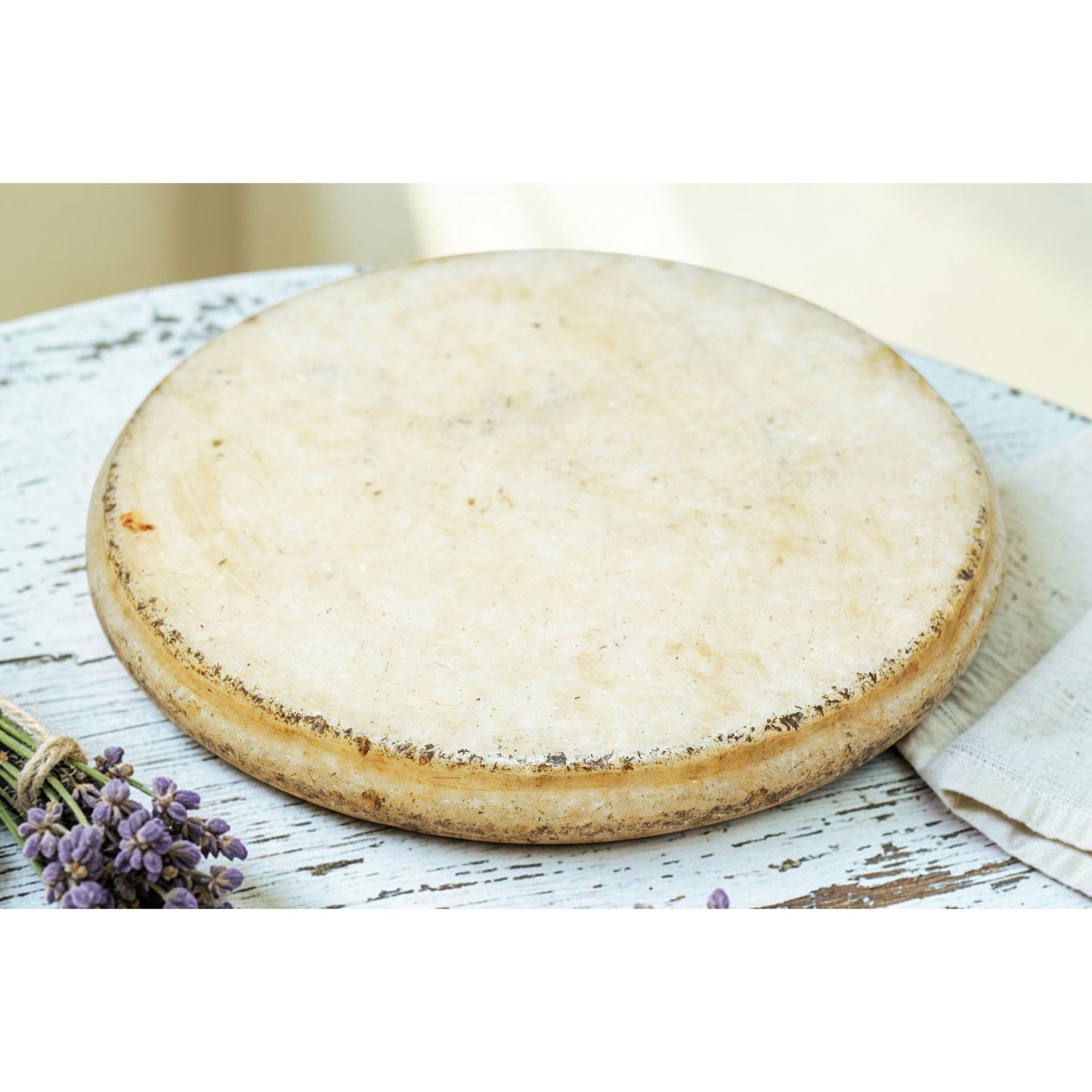 Antique White Marble Round Chapati Bread Rolling Plate Original Old Fine Hand Carved