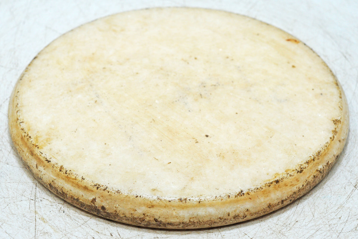 Antique White Marble Round Chapati Bread Rolling Plate Original Old Fine Hand Carved