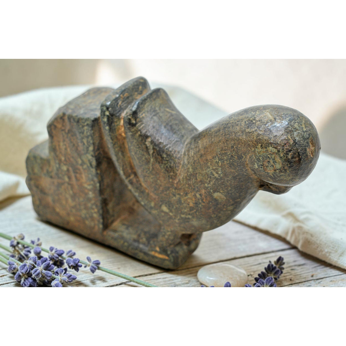 Antique Green Stone Parrot Figurine Wall Hook Hanger Original Old Fine Hand Carved