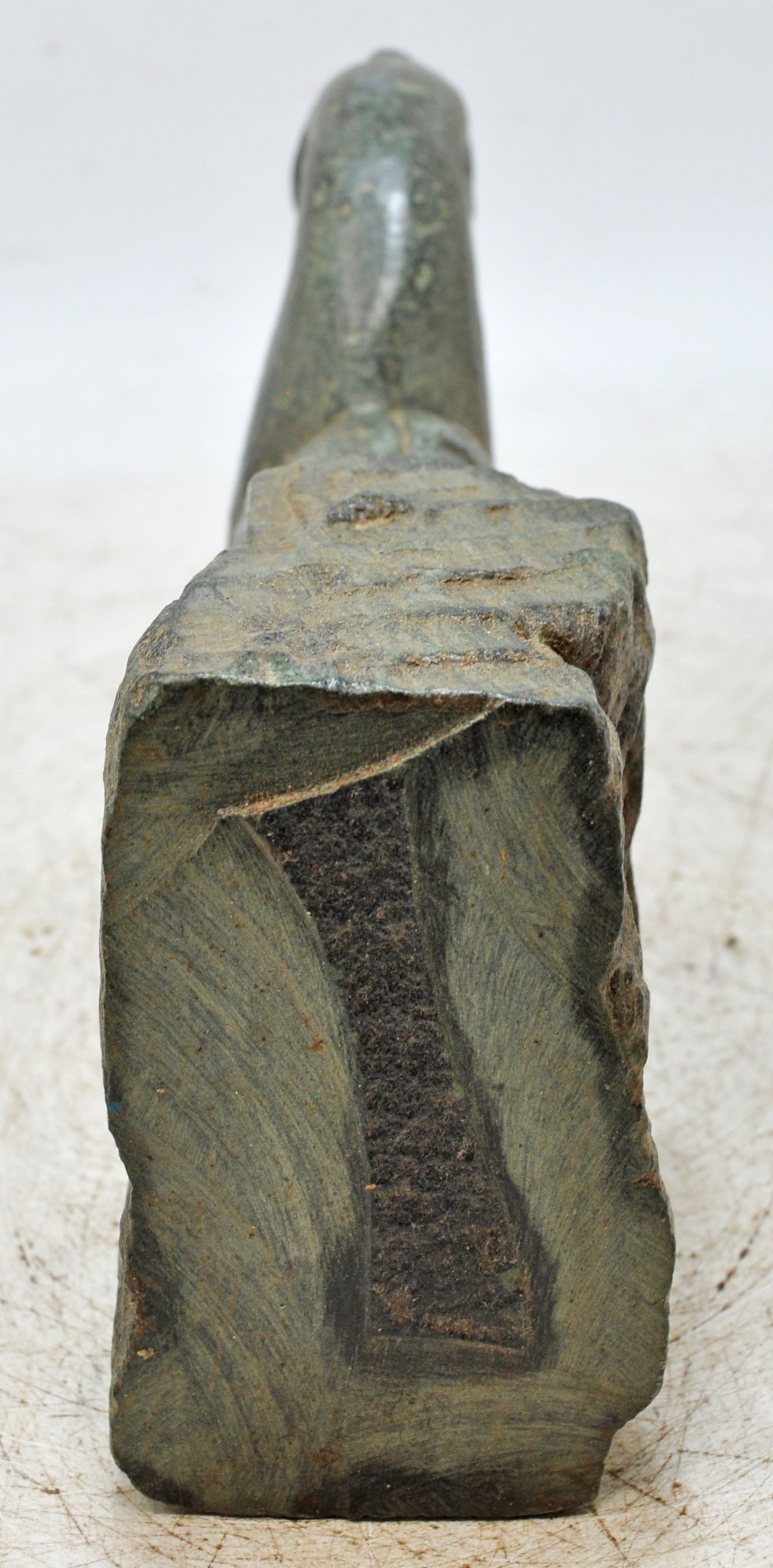 Antique Green Stone Parrot Figurine Wall Hook Hanger Original Old Fine Hand Carved