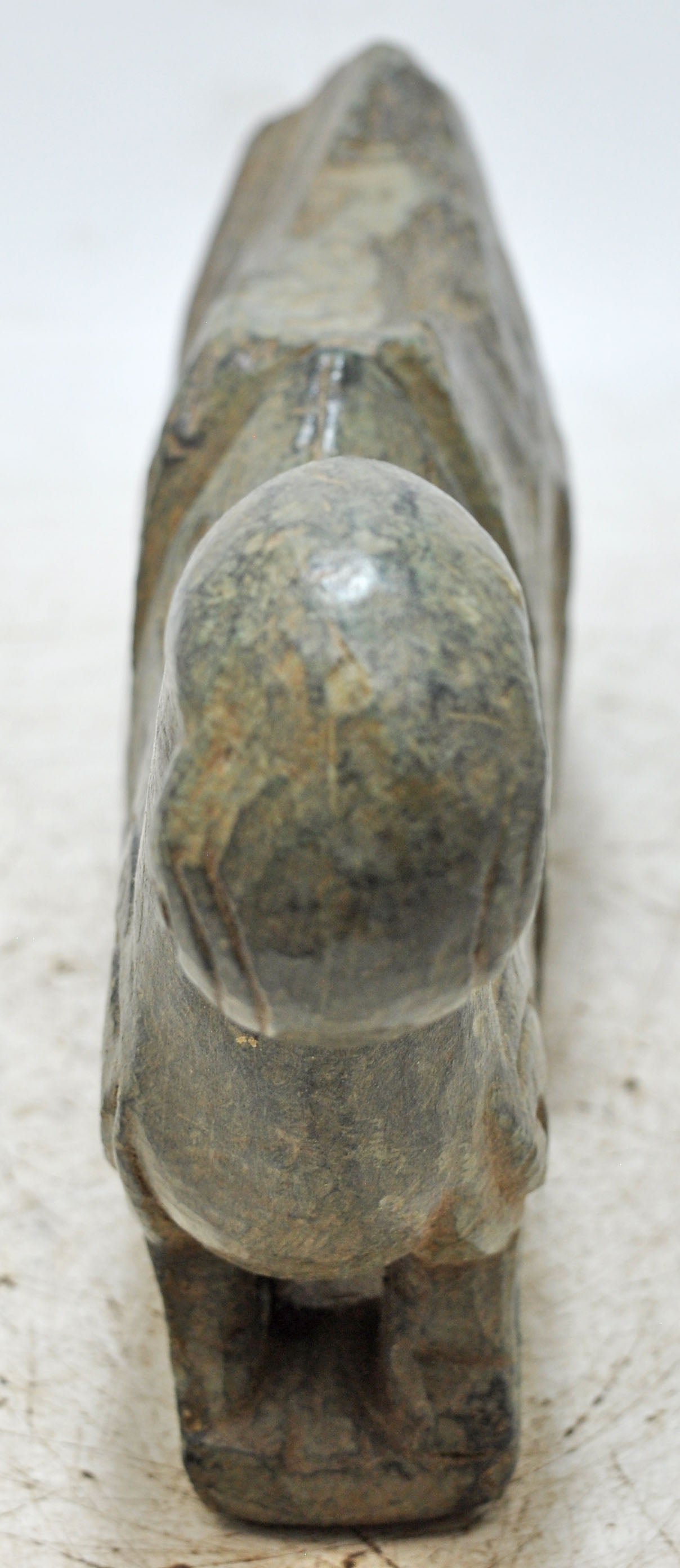 Antique Green Stone Parrot Figurine Wall Hook Hanger Original Old Fine Hand Carved