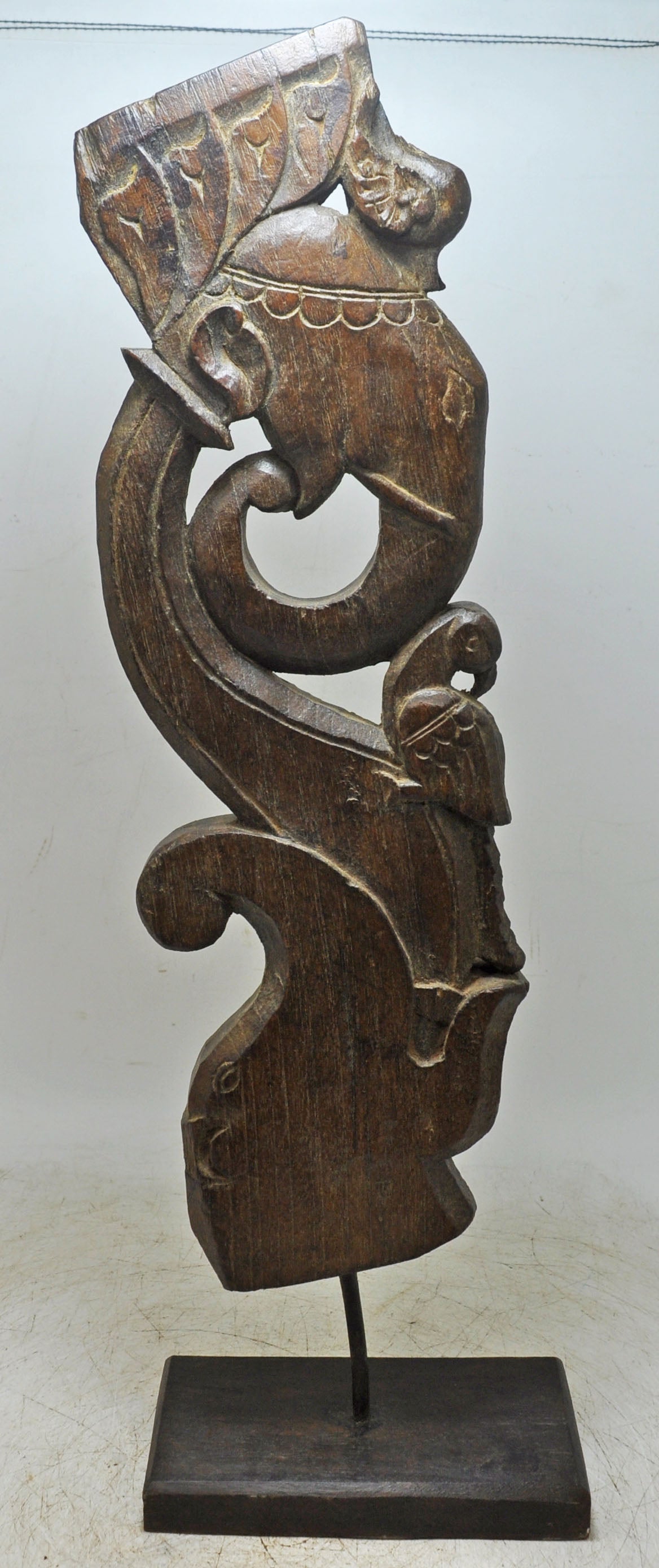 Antique Wooden Elephant Bracket Carving Panel Original Old Fine Hand Carved