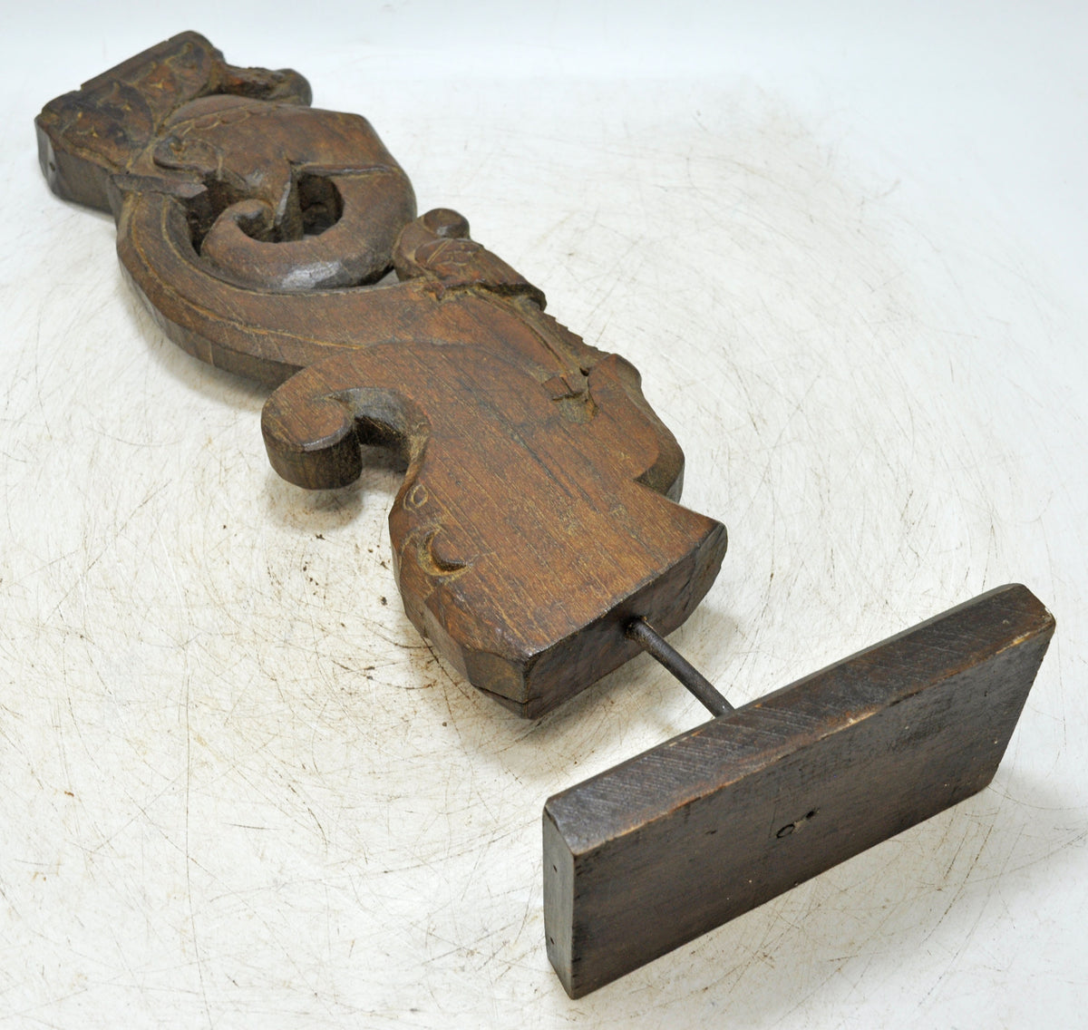 Antique Wooden Elephant Bracket Carving Panel Original Old Fine Hand Carved