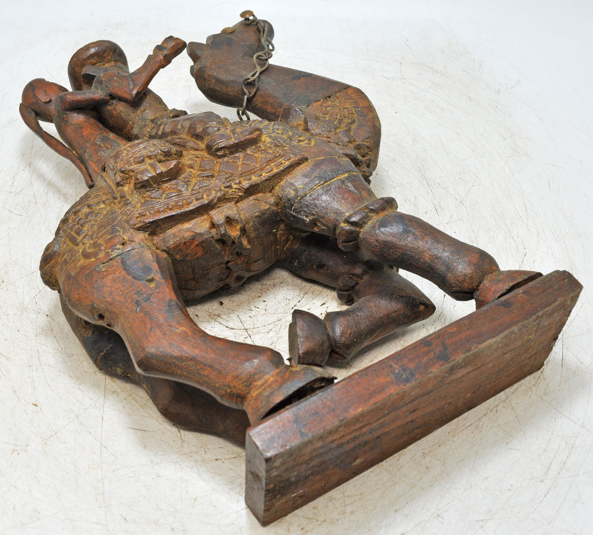 Antique Wooden Camel With Riders Dholamaru Figurine Original Old Fine Hand Carved