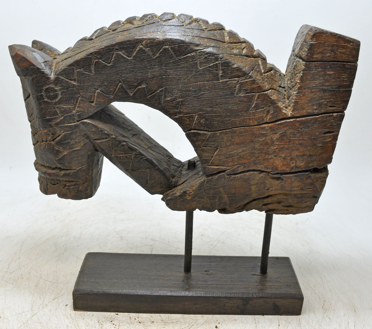 Antique Wooden Horse Head Bust Figurine Original Old Fine Hand Carved