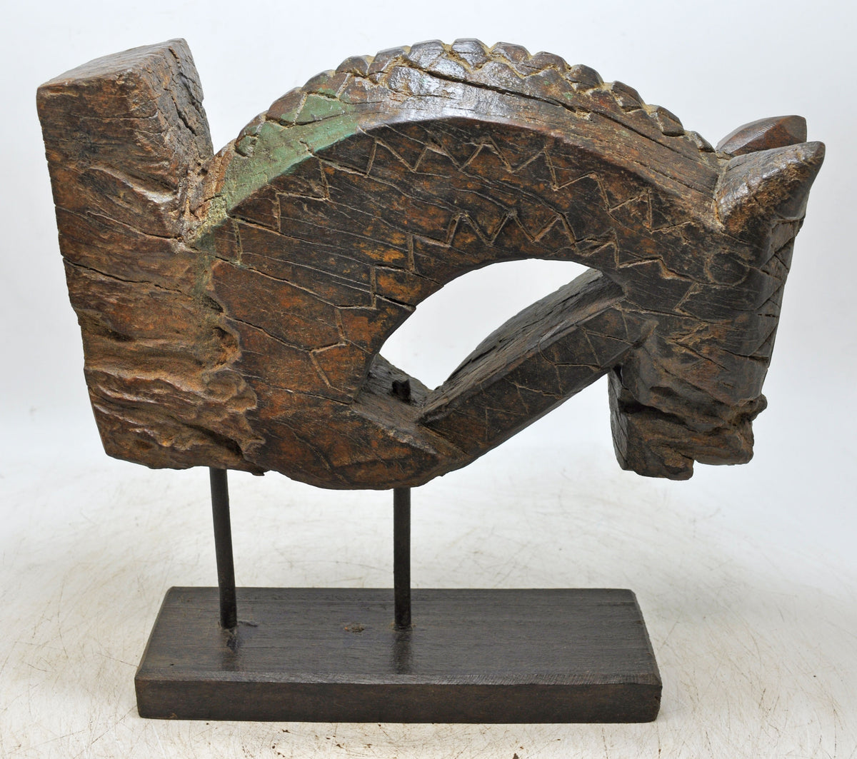Antique Wooden Horse Head Bust Figurine Original Old Fine Hand Carved