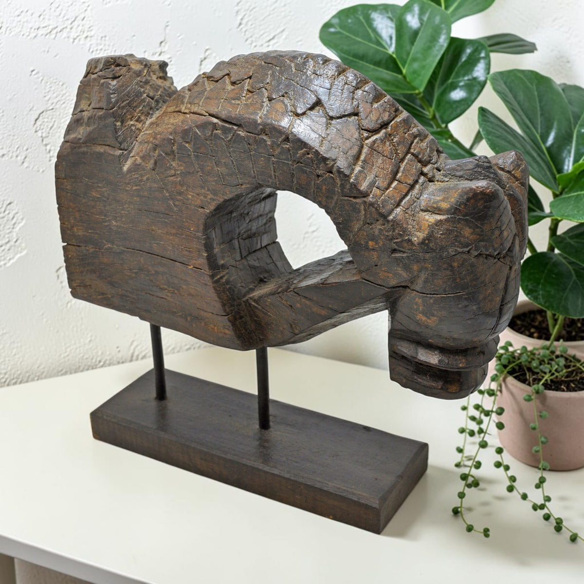 Antique Wooden Horse Head Bust Figurine Original Old Fine Hand Carved