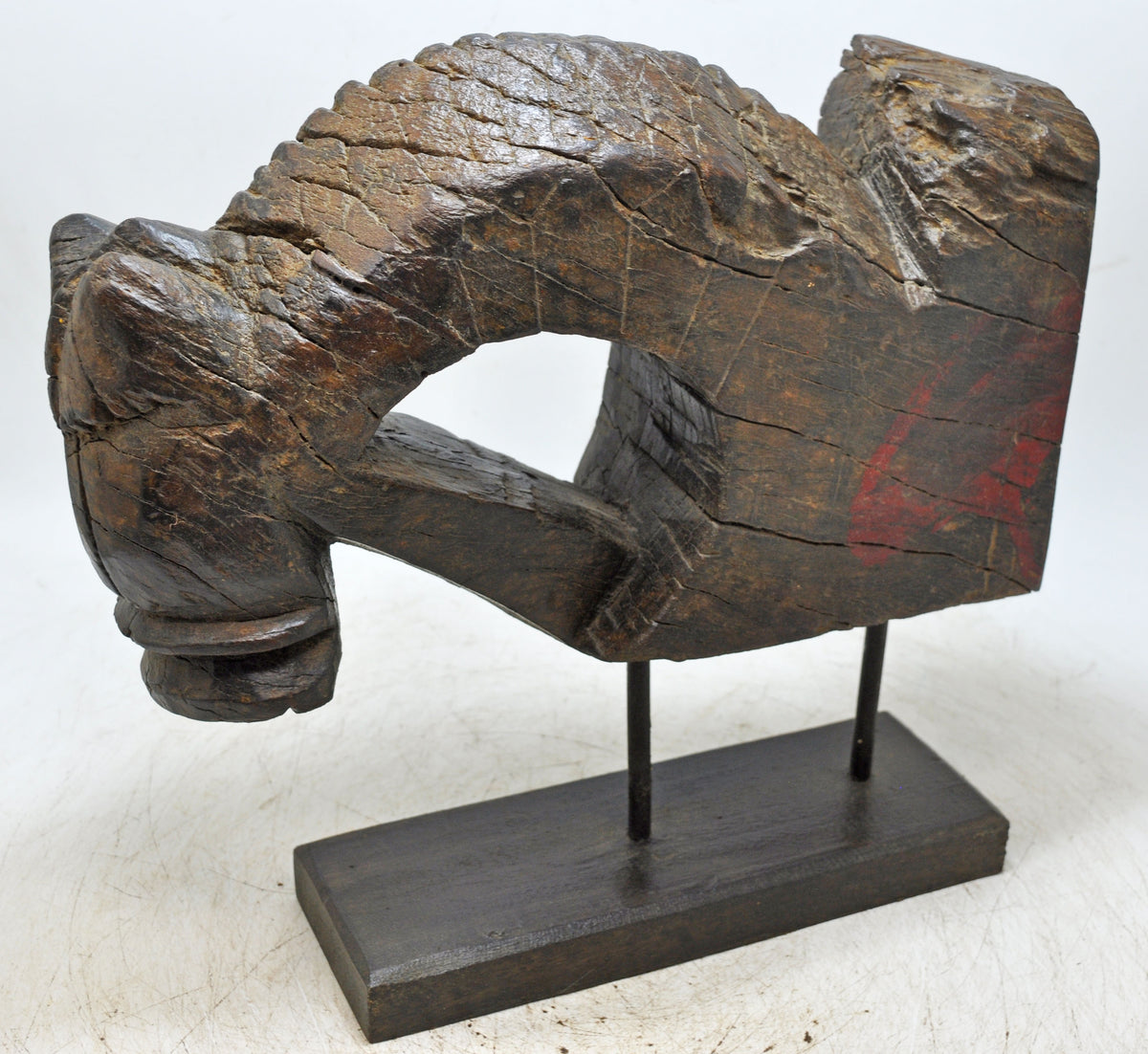 Antique Wooden Horse Head Bust Figurine Original Old Fine Hand Carved